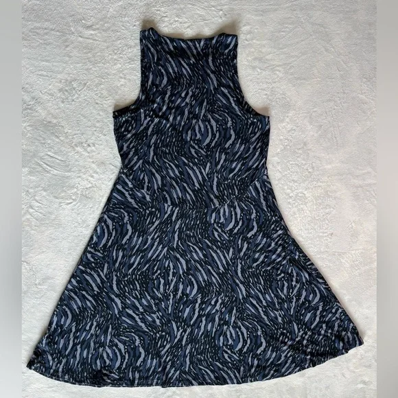 Athleta Blue and Black Patterned Mini Dress Size S Casual - Picture 7 of 10